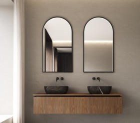 3D effect oak cabinet | 2 drawers + 2 basins