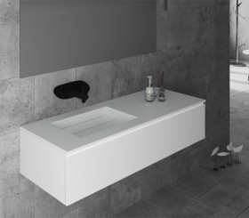 Corian® design basin with vanity unit - 1 Drawer