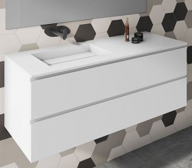 Corian® design basin with vanity unit - 2 Drawers