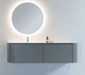 Cork Corian® design basin with Vanity Unit - 2 drawers and 2 doors