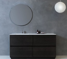 Hammersmith Corian® design basin with oak wood vanity unit - 4 Drawers