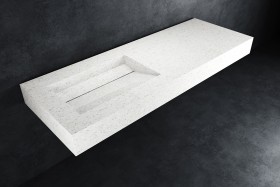 London Hi-Macs® Wall-Hung Washbasin | Granite Quarz