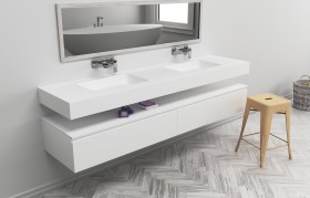 Manchester Corian® Double Washbasin | Custom-made 