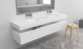 Windsorf Corian® Double Washbasin | Custom-made 