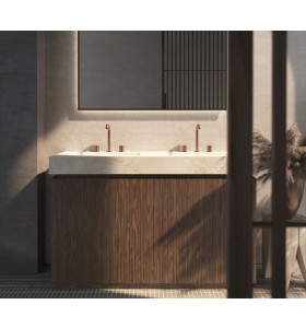 3D Freestanding cabinet with Hi-Macs® worktop - 2 drawers aligned | 3001554 