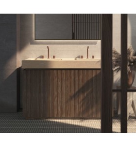 3D Freestanding cabinet with Hi-Macs® worktop - 2 drawers aligned | 3001553
