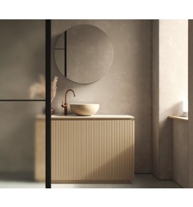 3D Freestanding cabinet with washbasin on worktop - 2 drawers aligned | 3001552