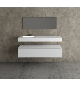 Corian® design basin with cabinet - 2 drawers aligned