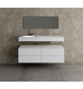 Corian® design basin with cabinet - 4 drawers