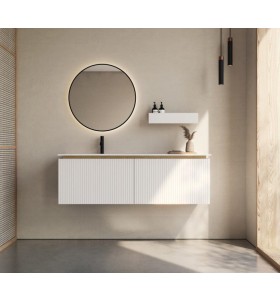Corian® design basin with 3D vanity unit - 2 drawers aligned | 3001550