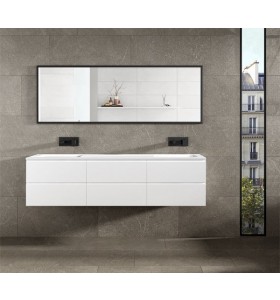 Corian® design double basin with vanity unit - 6 drawers