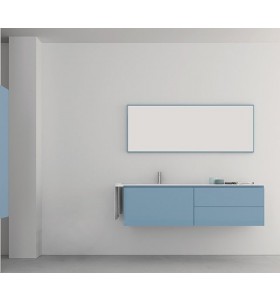 Leicester Corian® design basin with vanity unit - 3 drawers and towel rack