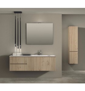 Corian® design basin with oak wood vanity unit - 3 Drawers