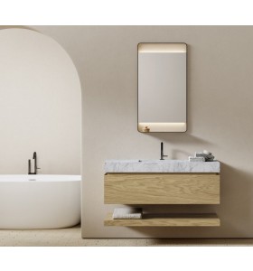 Wood Vanity Unit with Hi-Macs® Basin | 1 Drawer | 3001561