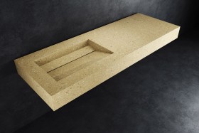 London Hi-Macs® Wall-Hung Washbasin | Peanut Butter