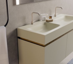 Hi-Macs® design basin vanity unit - 2 drawers aligned | 3001551