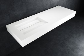 London Hi-Macs® Wall-Hung Washbasin | Alpine White