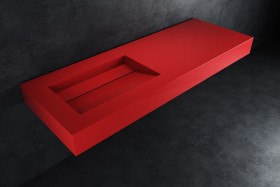 London Hi-Macs® Wall-Hung Washbasin | Fiery Red