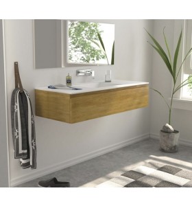 Corian® design basin with oak wood vanity unit - 1 Drawer
