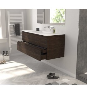 Corian® design basin with oak wood vanity unit - 2 Drawers