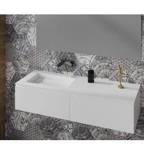 Corian® design basin with vanity unit - 2 drawers aligned