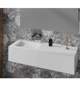 Corian® design basin with vanity unit - 2 drawers aligned