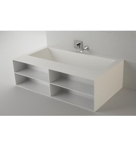 Corian® Bathtub Made to Mesure | Front Shelves