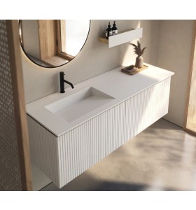 Corian® design basin with 3D vanity unit - 2 drawers aligned | 3001550