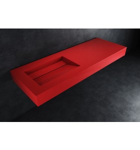 London Hi-Macs® Wall-Hung Washbasin | Fiery Red