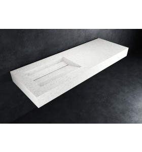 London Hi-Macs® Wall-Hung Washbasin | Granite Quarz