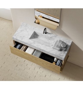 Wood Vanity Unit with Hi-Macs® Basin | 1 Drawer | 3001561