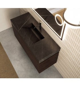 Wood Vanity Unit with Hi-Macs® Basin | 2 Drawers | 3001562