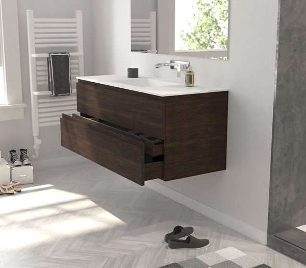 Dark oak vanity unit sale